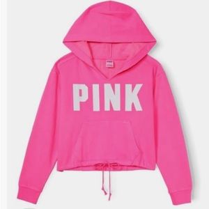 Victoria’s Secret PINK fleece cropped cinched hoodie